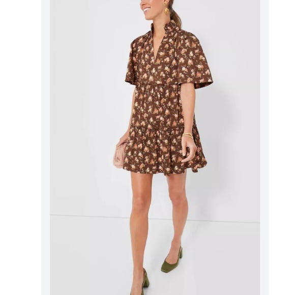 Tuckernuck brown floral mini dress sz XL - Picture 7 of 7